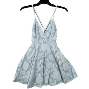 Lulu's Dusty Blue Mini Coquette Skater Dress size XS New With Tag, Lined,